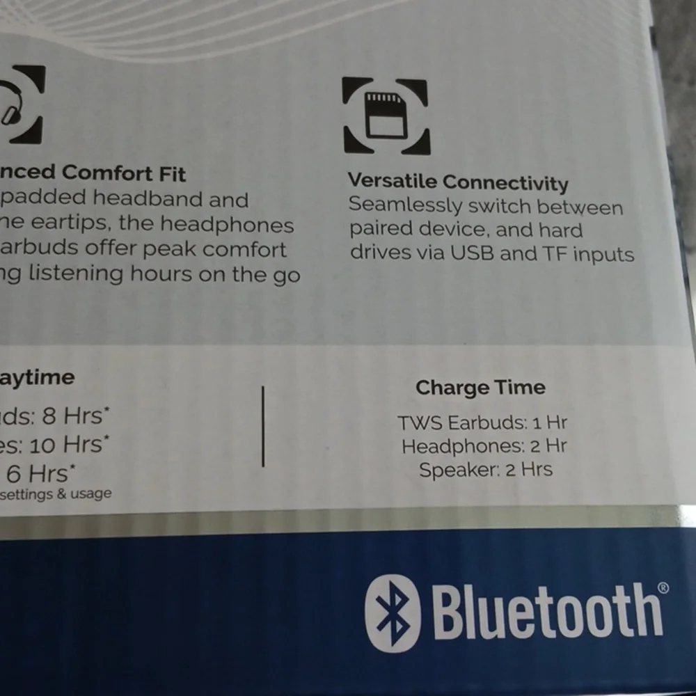 New Open Brookstone 2pc Wireless Audio Kit - Black